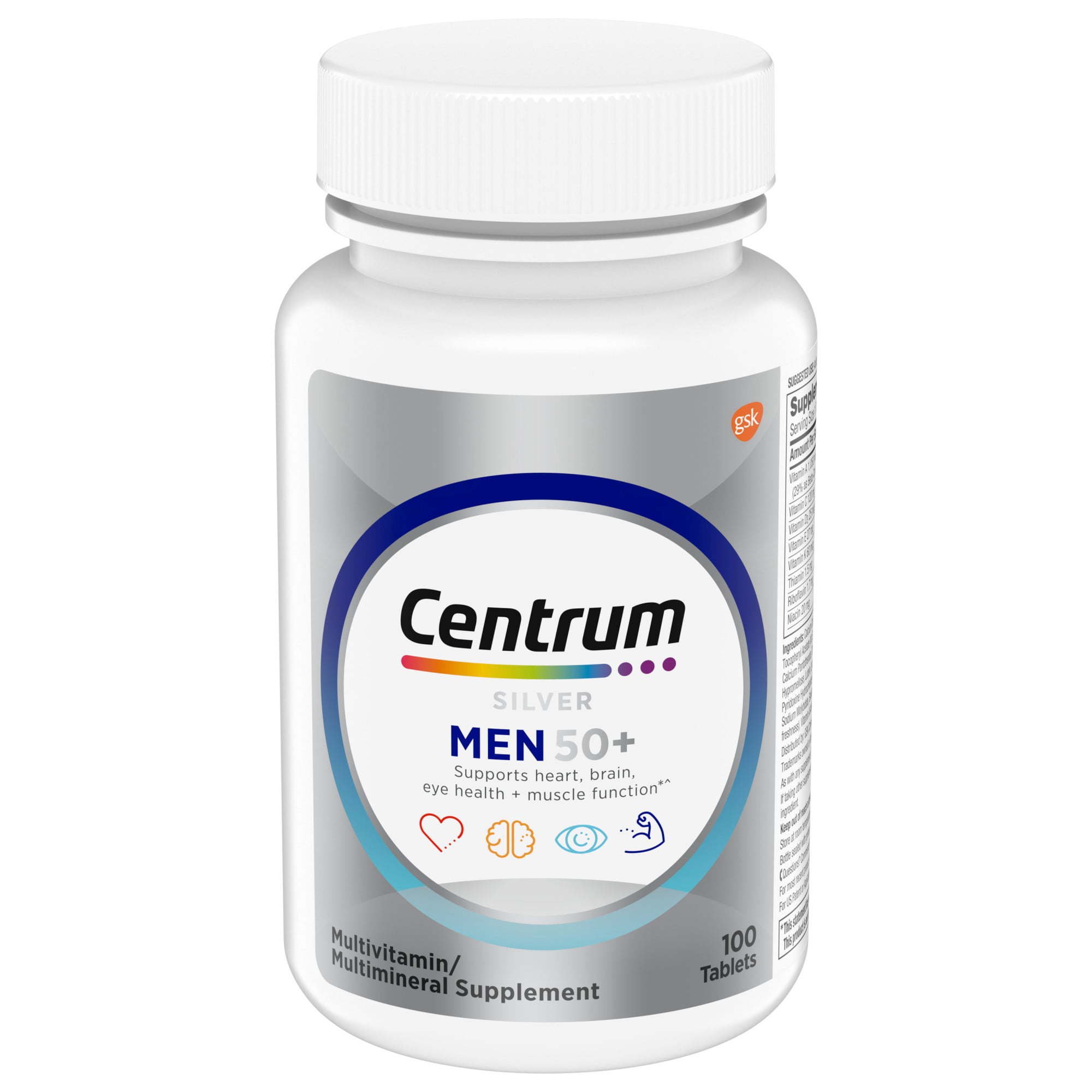 Centrum Silver Multivitamin for Men 50 Plus; Multivitamin/Multimineral Supplement; 100 Count Centrum Silver Multivitamin for Men 50 Plus; Multivitamin/Multimineral Supplement; 100 Count