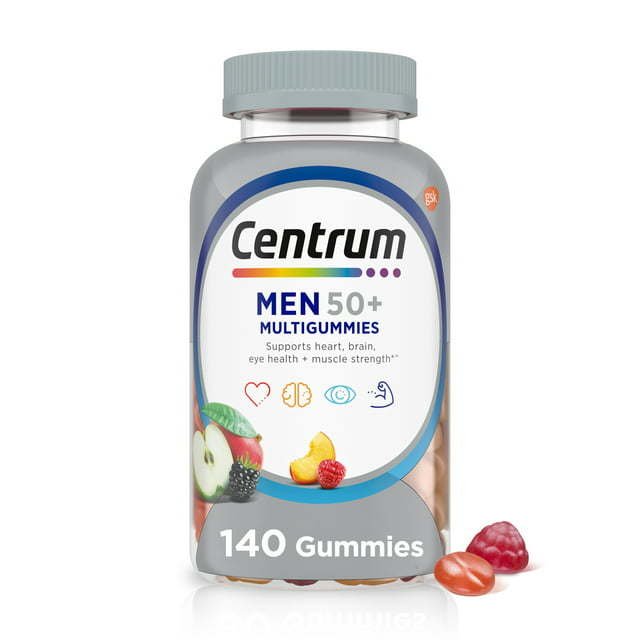 Centrum Multigummies Mens 50 Plus Gummy Vitamins, Multivitamin Supplement, Assorted Fruit Flavor, 140 Count Centrum Multigummies Mens 50 Plus Gummy Vitamins, Multivitamin Supplement, Assorted Fruit Flavor, 140 Count