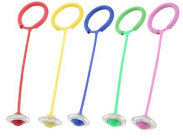 Flashing LED Flash Jumping Ring Dancing Ball Glowing Fitness Training Outdoor Sports (Color: pink)
